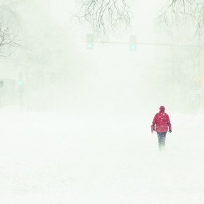 red in snow