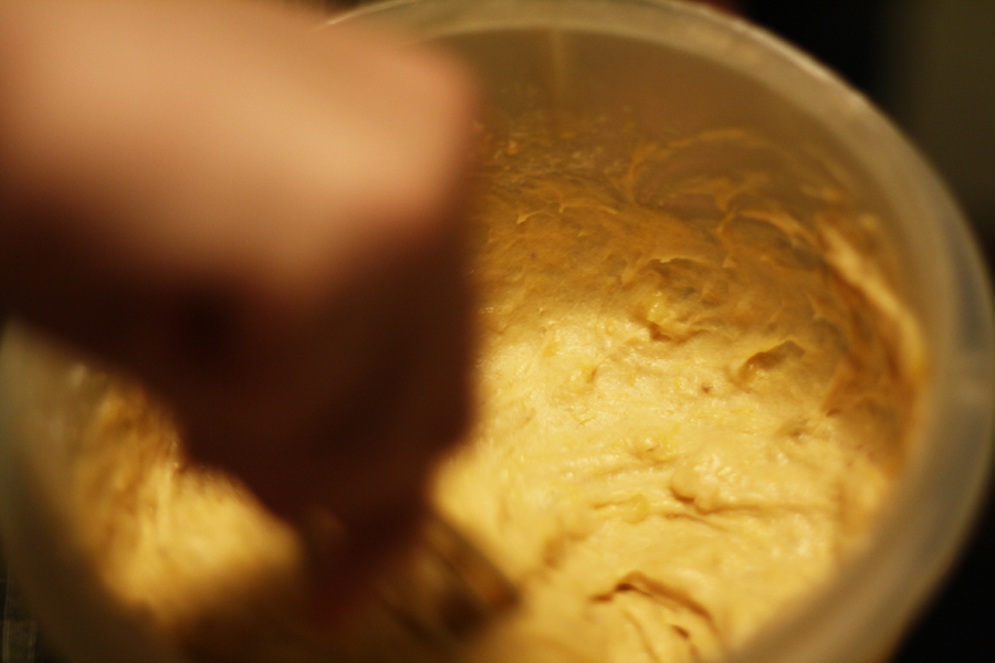 mixing the batter