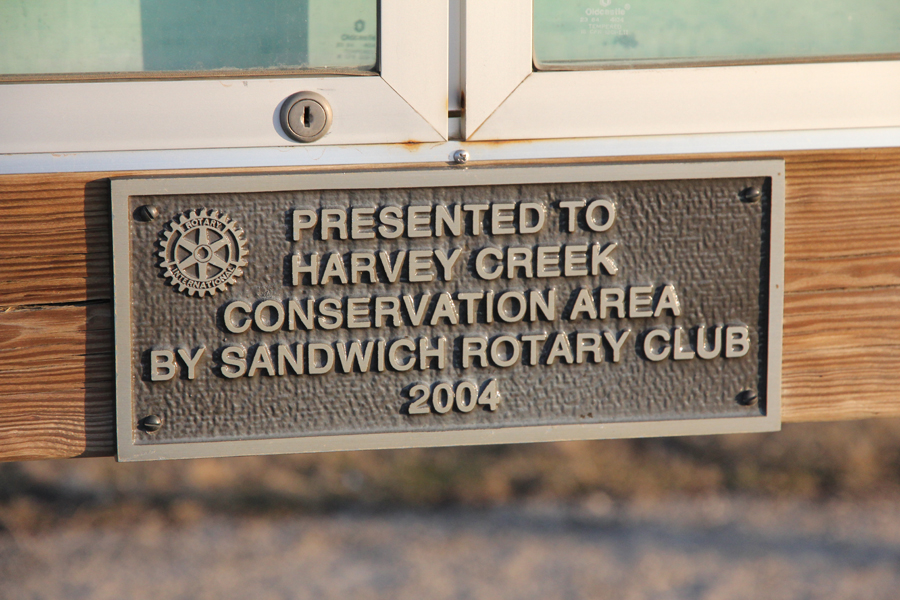 Harvey Creek Conservation Area sign Harvey Creek Conservation Area sign